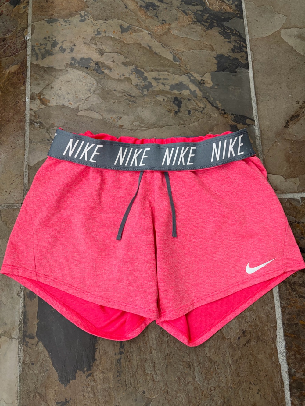 Nike Women's Hot Pink Athletic Shorts with Branded Waistband